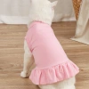 T breathable sleeveless mini dress for cats and dogs, new summer casual pet dress, Teddy solid color fashionable cat and dog clothing Application Scenario
